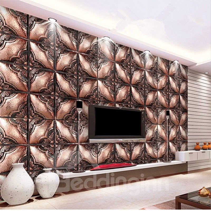 Retro European Style Flower Plaid Pattern Home Decorative Wall Murals - Image 7