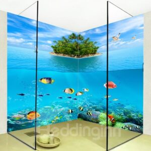 Modern Fishes in the Limpid Sea Pattern Waterproof 3D Bathroom Wall Murals