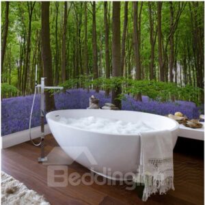 Modern Fashion Green Forest Pattern Waterproof 3D Bathroom Wall Murals