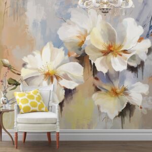 Unique Modern Design Flowers Pattern Waterproof 3D Wall Murals