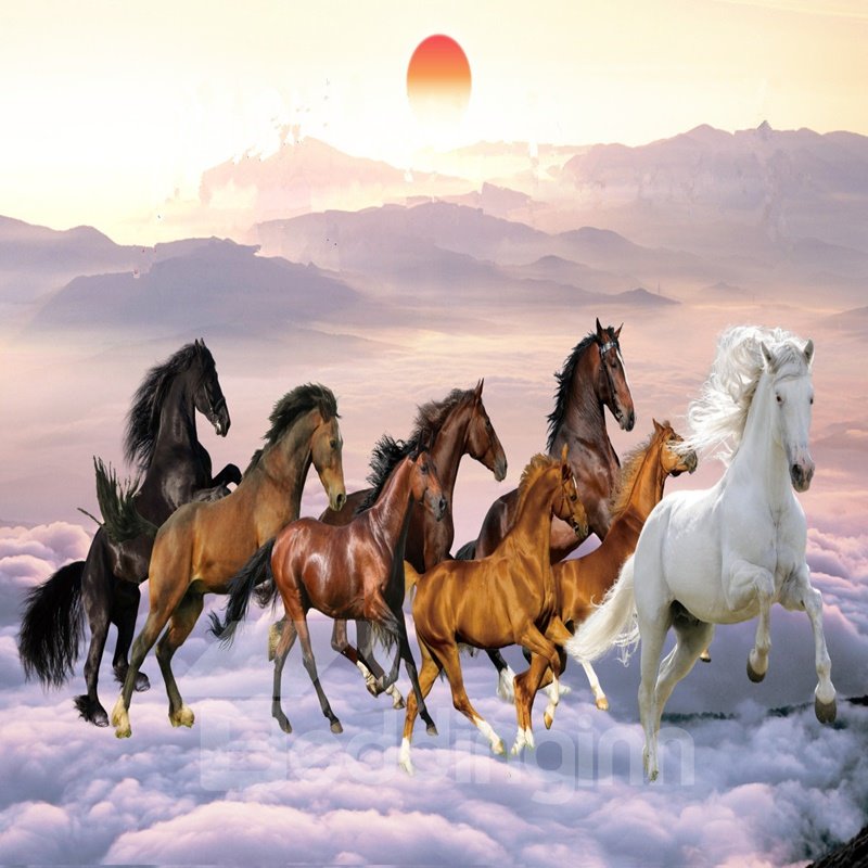 Fabulous Creative Design Horses Pattern Waterproof 3D Wall Murals