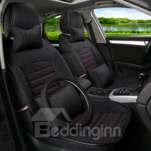 Classic Black High-Grade PET Material Universal Five Car Seat Cover