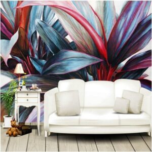 Unique Colorful Plants Pattern Home Decorative Waterproof 3D Wall Murals