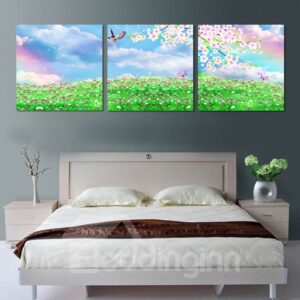 Dreamy Flower Field Pattern Ready to Hang Framed Wall Art Prints
