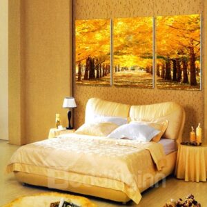 Autumn Forest Scenery Pattern Framed 3 Pieces Wall Art Prints