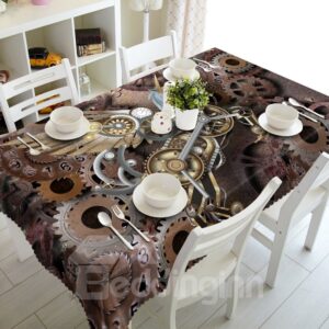 Vintage Style Creative Gears Pattern Design Home Decoration 3D Tablecloth