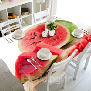 Delicious Fresh Watermelon Prints Design Washable 3D Tablecloth