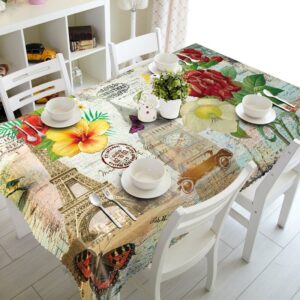 Creative Eiffel Tower and Big Ben Prints Design Home Decorative 3D Tablecloth