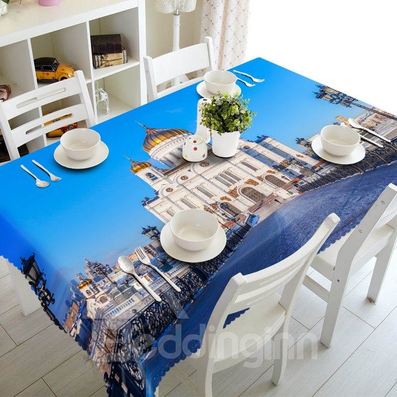 Durable Taj Mahal Architecture Prints Dining Room Decoration 3D Tablecloth - Image 6