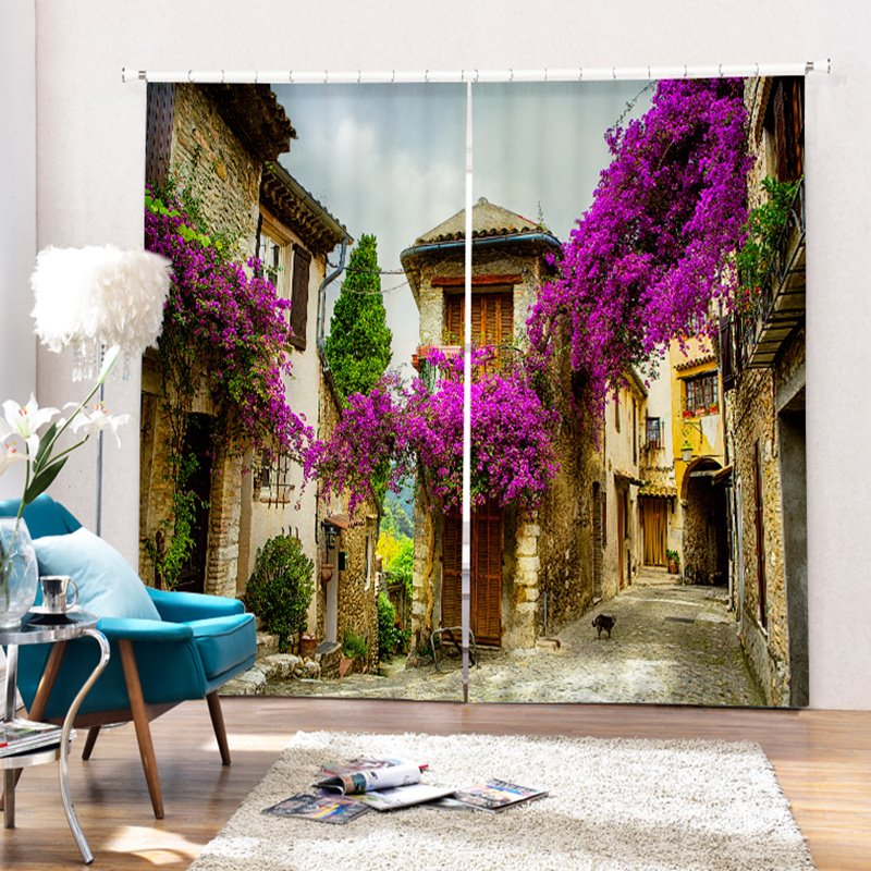 Relaxing Countryside Polyester Printing 3D Curtain - Image 7