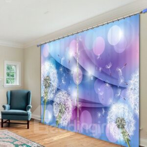 Designer Dandelion Polyester Printing 3D Curtain