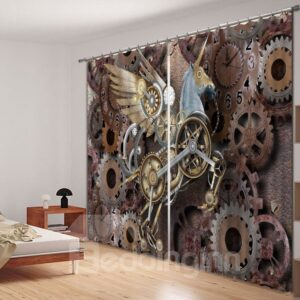 Designer Flying Unicorn Polyester Printing 3D Curtain