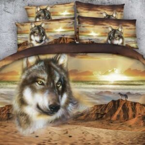 Stunning Lifelike Wolf 3D Printed 2-Piece Pillow Cases 19.6''*27.5''