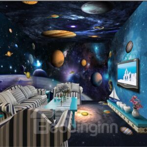 3D Planets in Universe Durable Waterproof and Eco-friendly Ceiling/Wall Murals