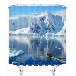 Magnificent Glacier in the Sunny Day 3D Printed Bathroom Waterproof Shower Curtain