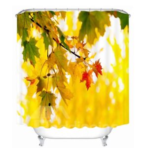 Attractive Leaf of Maple Tree 3D Printed Bathroom Waterproof Shower Curtain