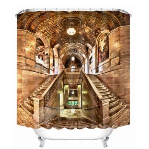 Baroque Castle 3D Printed Bathroom Waterproof Shower Curtain