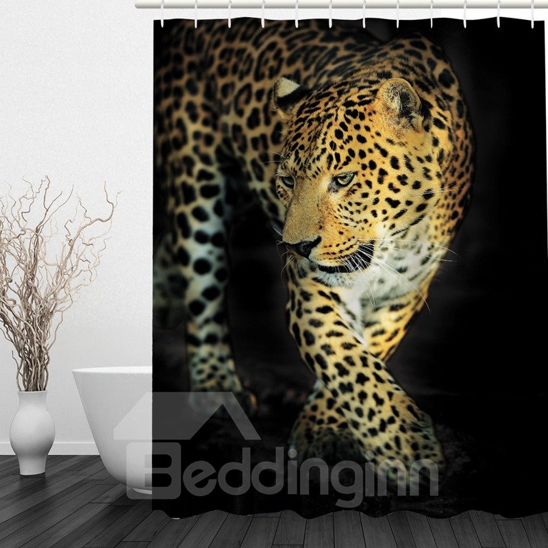 Cheetah Walking 3D Printed Bathroom Waterproof Shower Curtain - Image 3