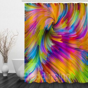 3D Gradient Colorful Polyester Bathroom Shower Curtain