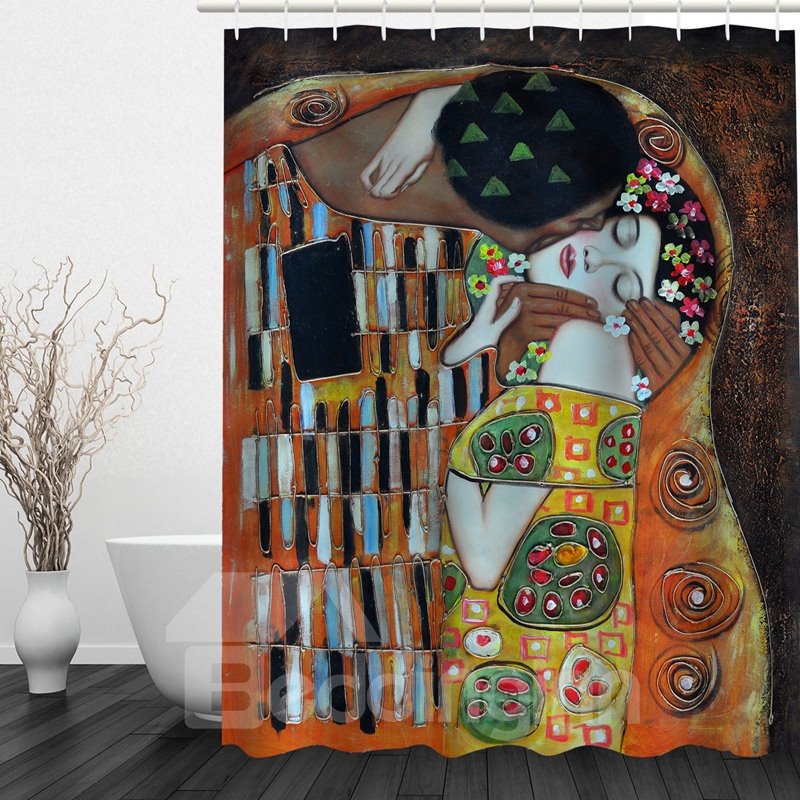 Abstract Art Lover 3D Printed Bathroom Waterproof Shower Curtain