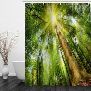 Tall Tree 3D Printed Bathroom Waterproof Shower Curtain