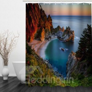 Beautiful Seaside Scenery 3D Printed Bathroom Waterproof Shower Curtain