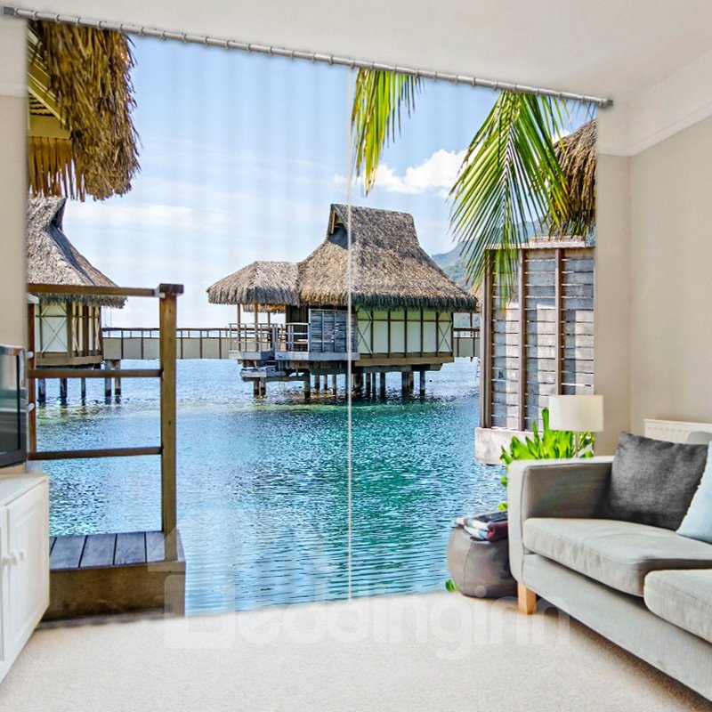 The Cabin on the Water 3D Printed Polyester Curtain - Image 2