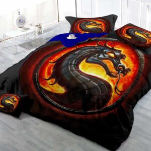 Black Dragon Wear-resistant Breathable High Quality 60s Cotton 4-Piece 3D Bedding Sets Colorfast Wear-resistant Endurable