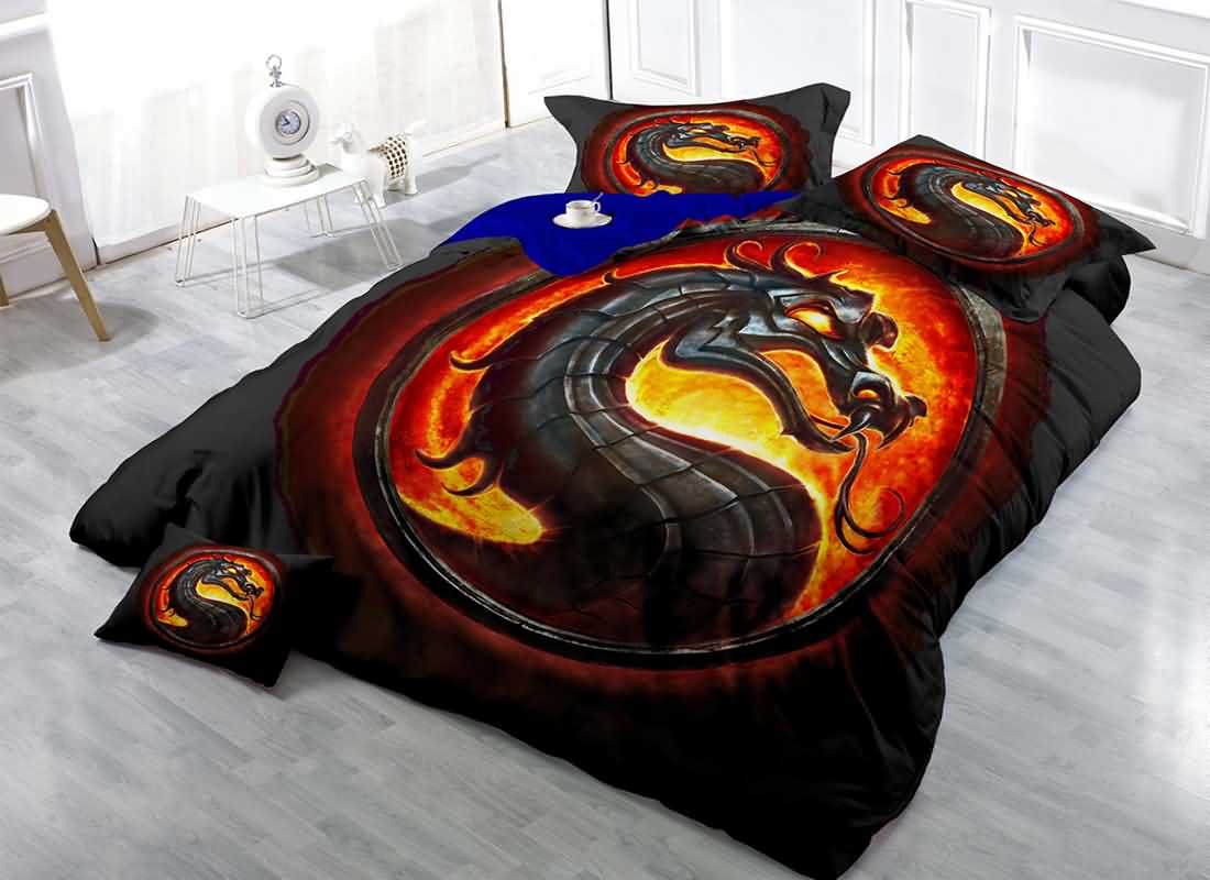 Black Dragon Wear-resistant Breathable High Quality 60s Cotton 4-Piece 3D Bedding Sets Colorfast Wear-resistant Endurable - Image 3