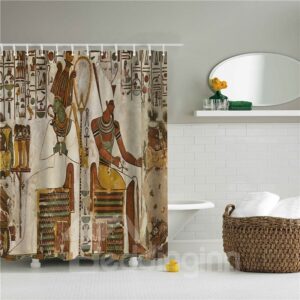 3D Ancient People Printed Egyptian Style Polyester Bathroom Shower Curtain