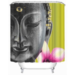 3D Buddha Printed Polyester Bathroom Shower Curtain