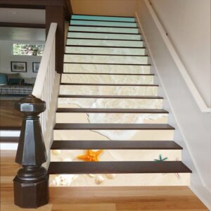 Shell and Starfish on The Beach 3D Waterproof Stair Murals