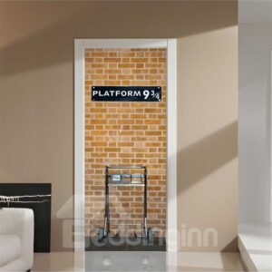 30¡Á79in Bricks Pattern Platform PVC Environmental and Waterproof 3D Door Mural