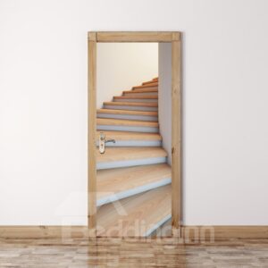 30¡Á79in Stairs Simple Style PVC Environmental and Waterproof 3D Door Mural