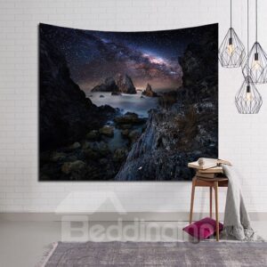 Rock and Galaxy Sky Decorative Hanging Wall Tapestry