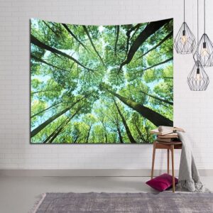 Vibrant Spring Forest Design Green Decorative Hanging Wall Tapestry