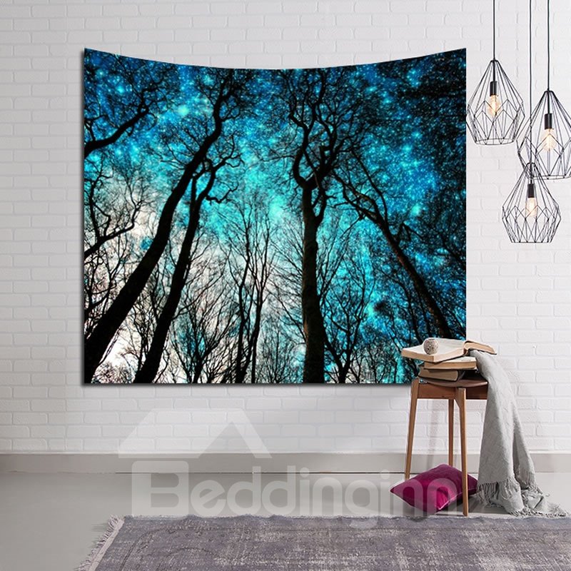 Magical Forest and Toward Blue Sky Design Decorative Hanging Wall Tapestry - Image 2