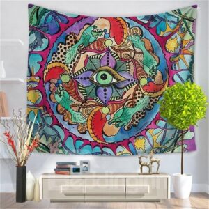 Mandala Psychedelic?Eye Abstract Fish Pattern Decorative Hanging Wall Tapestry