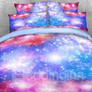 Dreamy Galaxy Printed 3D 4-Piece Bedding Sets/Duvet Cover Set Microfiber