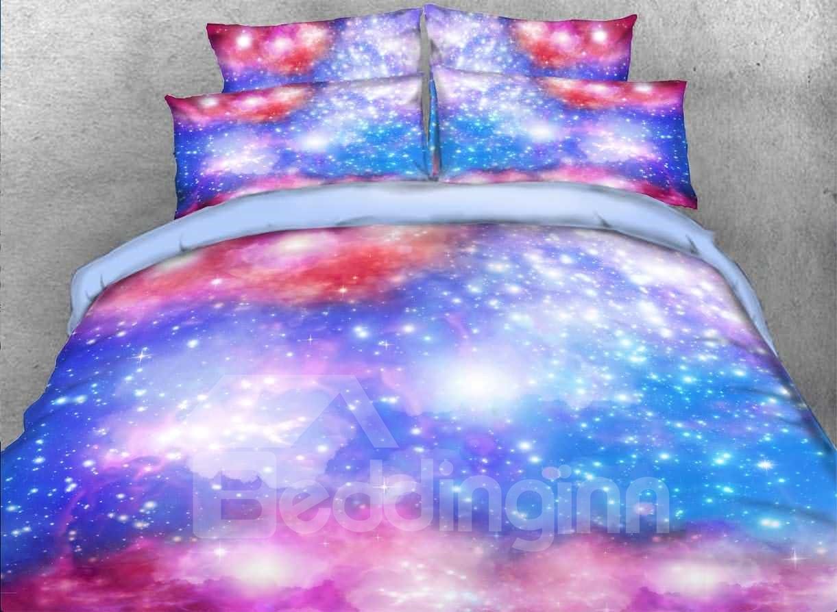 Dreamy Galaxy Printed 3D 4-Piece Bedding Sets/Duvet Cover Set Microfiber