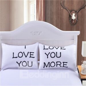 19¡Á29in One Pair Love You and Love You More Valentine's Gifts Pillowcases