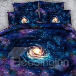 Whirlpool Galaxy Printed Polyester 3D 4-Piece Bedding Sets/Duvet Covers