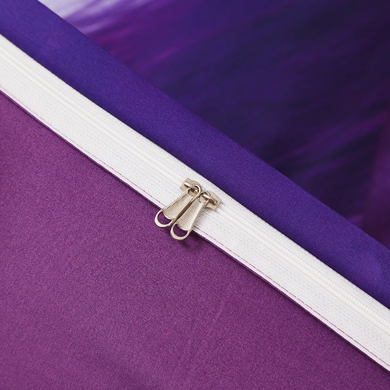 Purple Unicorn Duvet Cover Set, King Size, 4-Piece Bedding Set of Duvet Cover Flat Sheet Pillowcases - Image 6