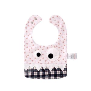 10.23*7.09in Eyes Decoration Cute Cotton Pink Baby Bib