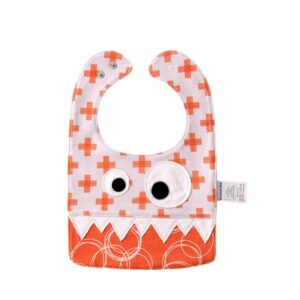 10.23*7.09 in Eyes Decoration Cute Cotton Orange Baby Bib