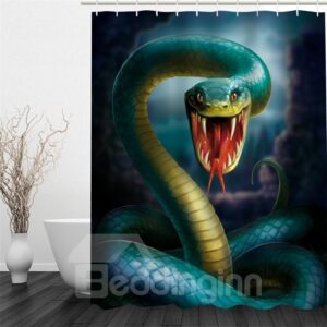 3D Snake Printed Polyester Waterproof and Eco-friendly Shower Curtain