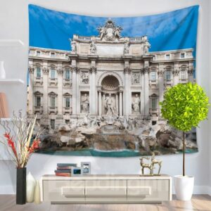Roman Fontana of Trevi Palace of Interest Decorative Hanging Wall Tapestry