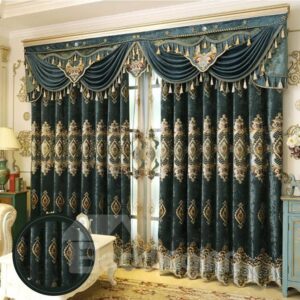 European Grommet Curtains Luxury Chenille Embroidery Window Curtains Custom 2 Panels Drapes for Living Room Bedroom Decoration No Pilling No Fading No off-lining
