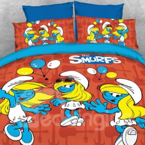 Smurfette with Balloons 4-Piece Bedding Sets/Duvet Covers