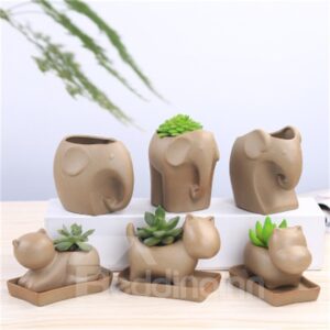 Creative and Elegant Style Animal Shape Lovely Ceramics Succulent Pots